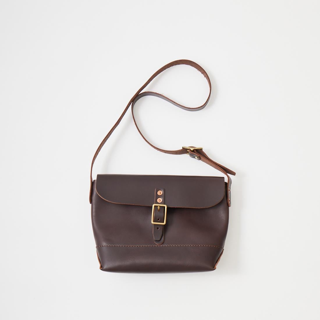 HERITAGE LEATHER (ヘリテイジレザー) LEATHER MINI SHOULDER - BROWN