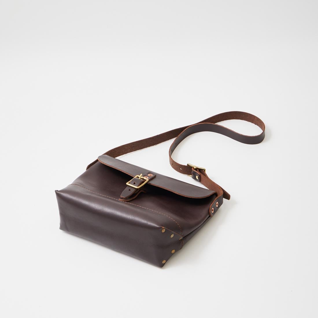 HERITAGE LEATHER (ヘリテイジレザー) LEATHER MINI SHOULDER - BROWN