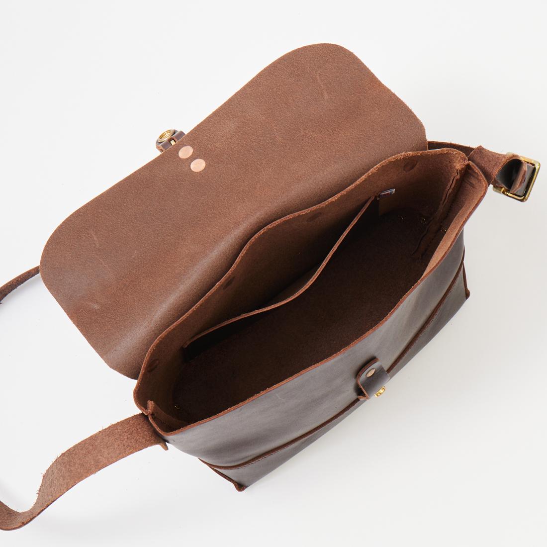 HERITAGE LEATHER (ヘリテイジレザー) LEATHER MINI SHOULDER - BROWN