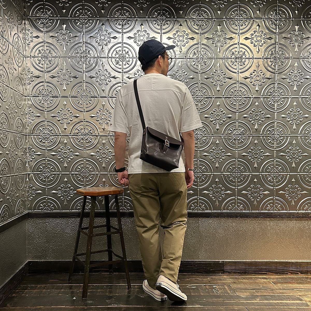 HERITAGE LEATHER (ヘリテイジレザー) LEATHER MINI SHOULDER - BROWN