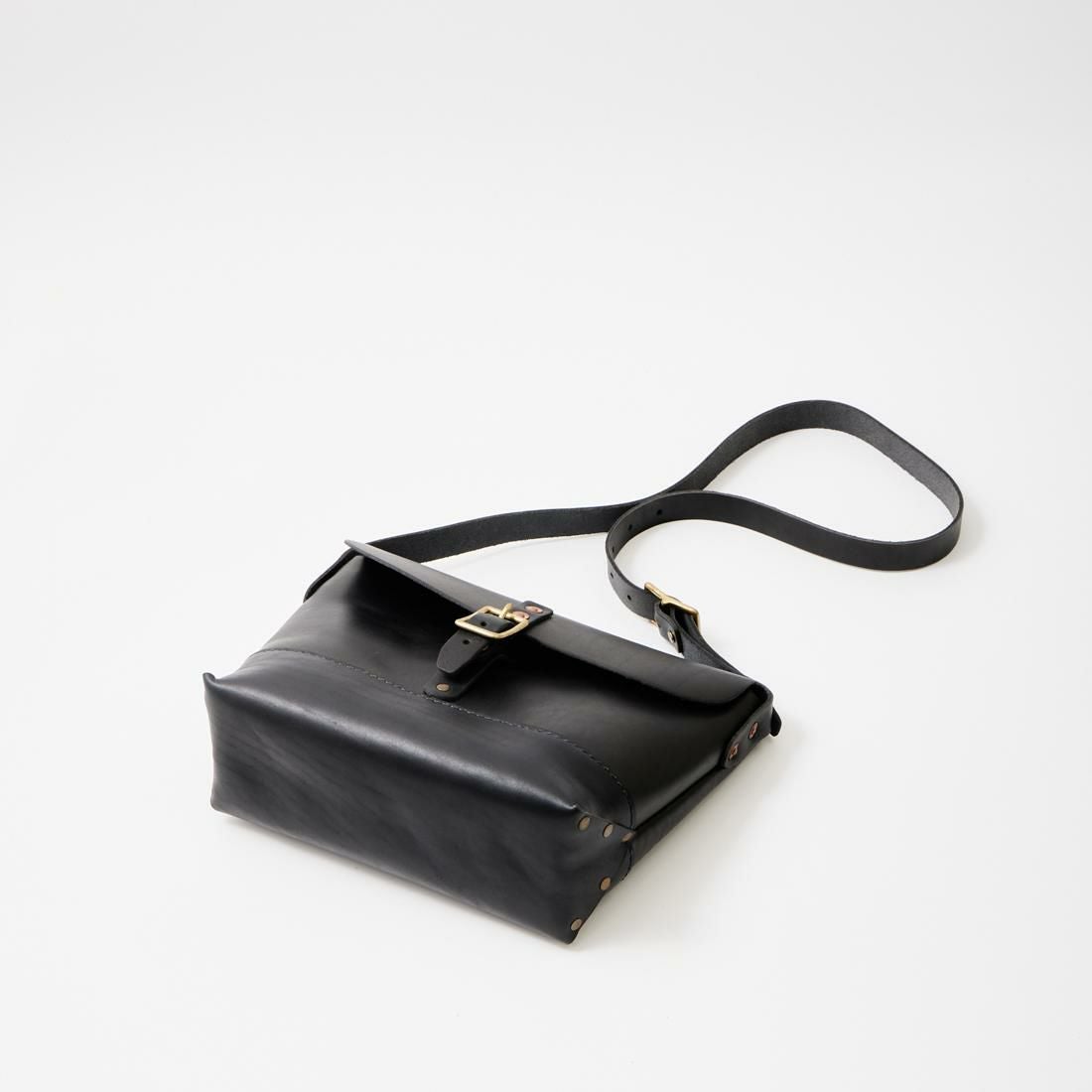 HERITAGE LEATHER (ヘリテイジレザー) LEATHER MINI SHOULDER - BLACK
