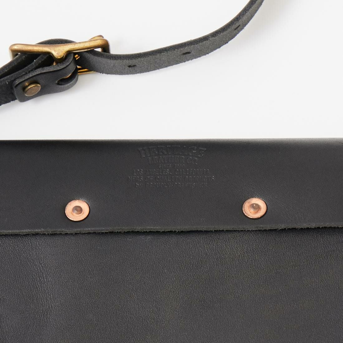 HERITAGE LEATHER (ヘリテイジレザー) LEATHER MINI SHOULDER - BLACK