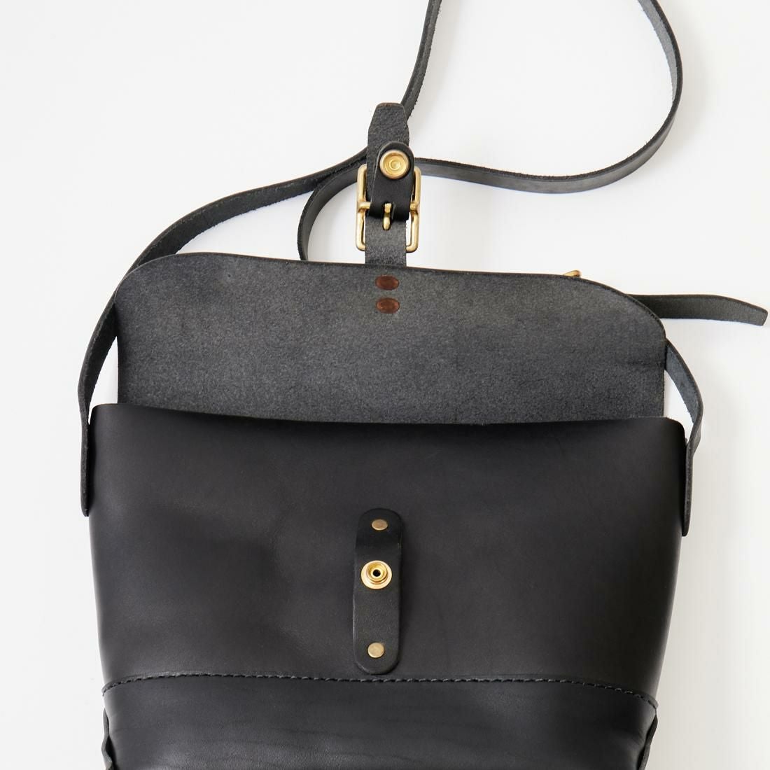 HERITAGE LEATHER (ヘリテイジレザー) LEATHER MINI SHOULDER - BLACK