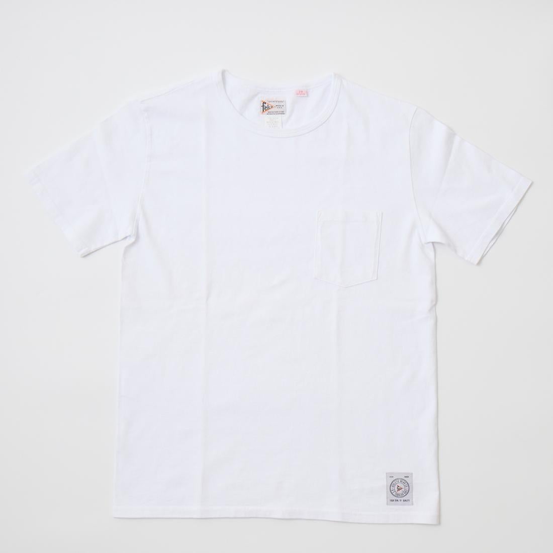 フェルコのアメリカ製ポケットＴシャツ、カラーはホワイト