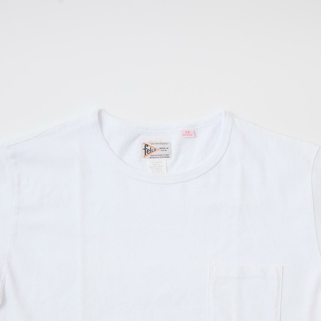 フェルコのアメリカ製ポケットＴシャツ、カラーはホワイト