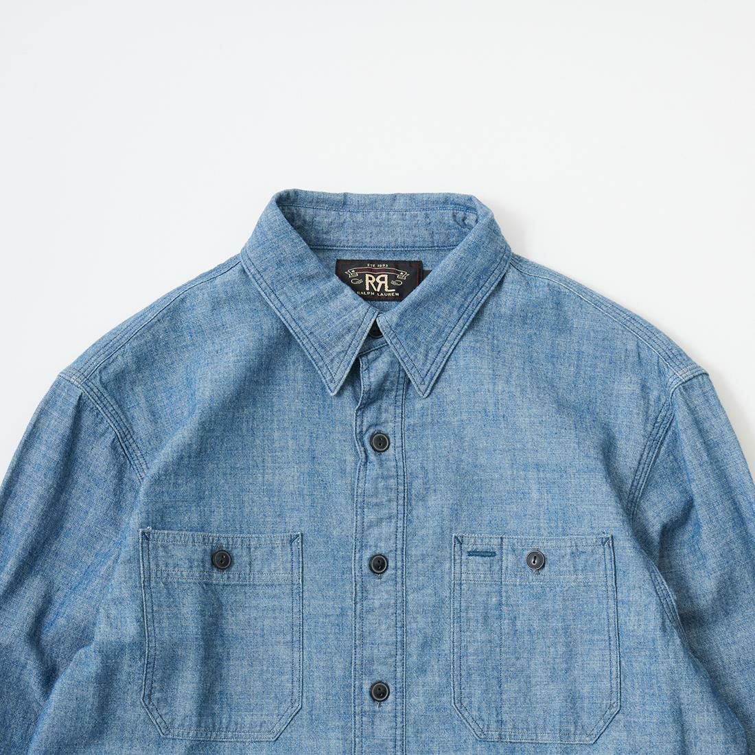 RRL ダブルアールエル　胸ポケットポロシャツ　Mサイズ ダブルアールエル) RRL 本藍染め ブラック インディゴ コットン
