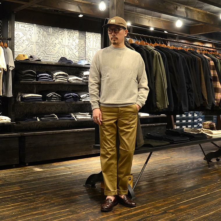 FELCO (フェルコ) L/S INVERSE WEAVE V GUSSET SWEAT 12oz LT WEIGHT