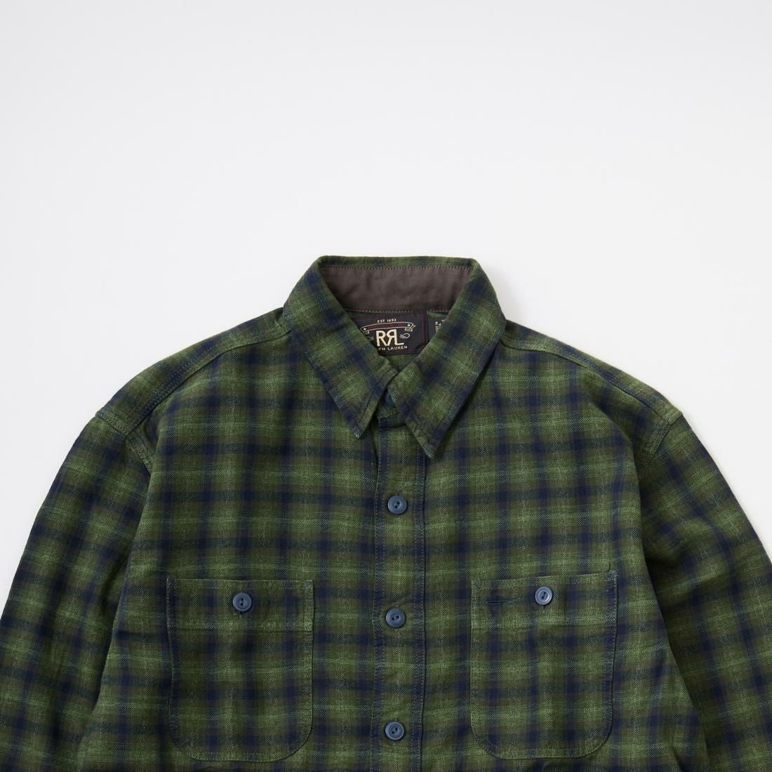 RRL プラッドウーブン ワークシャツ M 正規取扱店] RRL Ralph Lauren (ダブル アールエル ラルフローレン