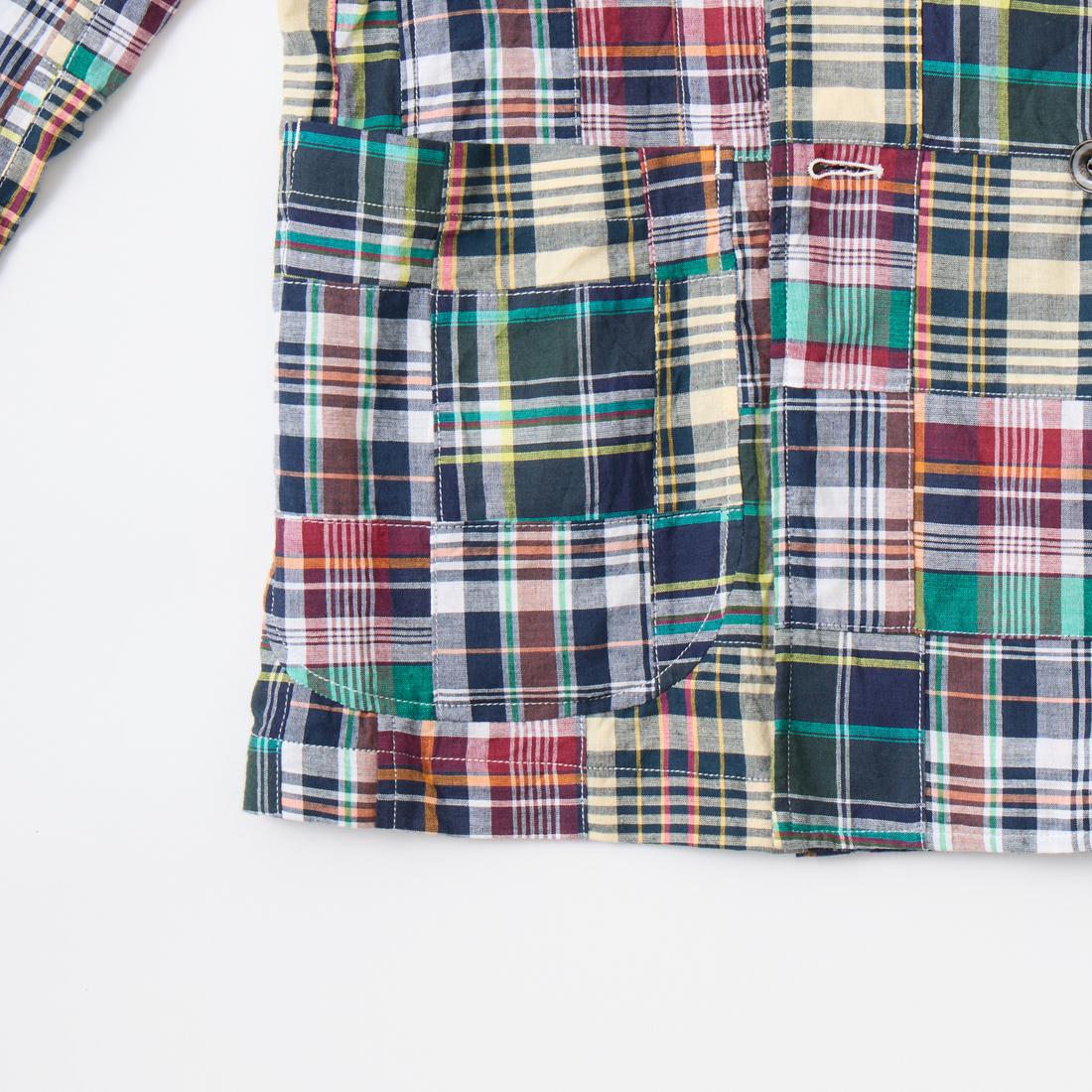 マドラスクロスを使用したパッチワークのダブルジャケット D.C.WHITE