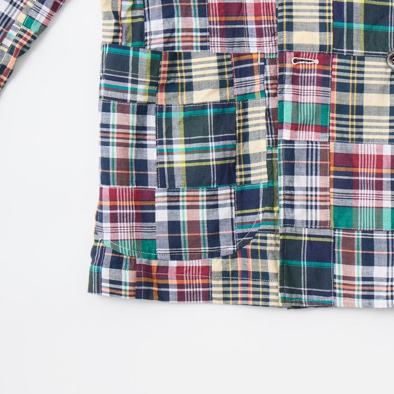 マドラスクロスを使用したパッチワークのダブルジャケット D.C.WHITE