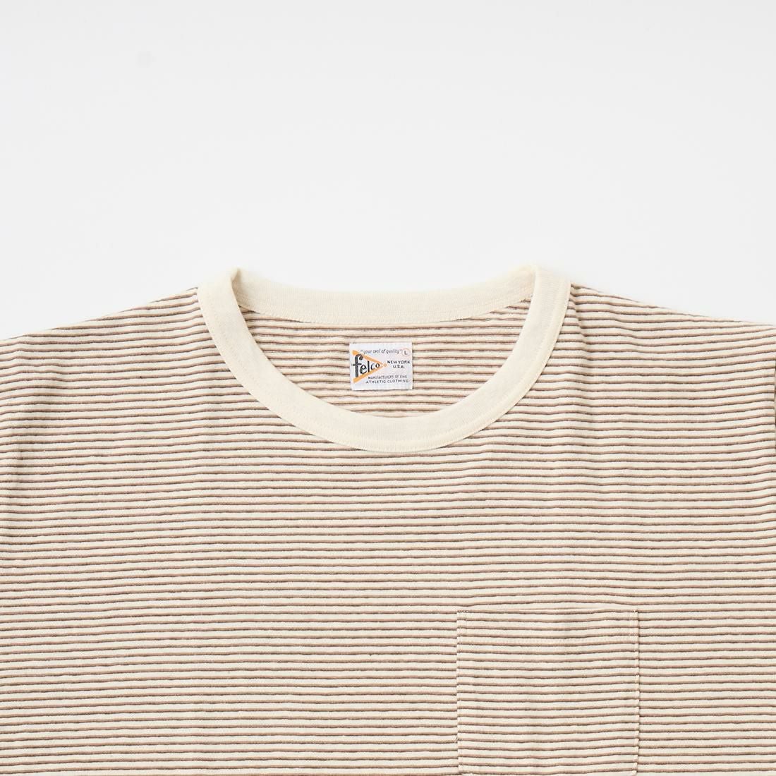 FELCO フェルコ,リンガーネック ナローストライプ ポケットTシャツ 日本製  アメカジ メンズファッション,通販 通信販売