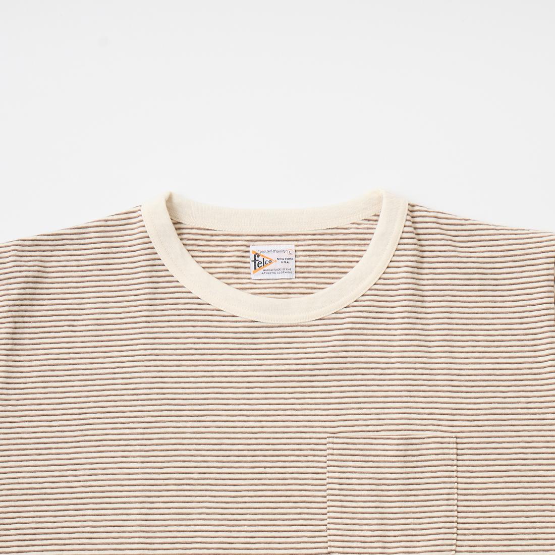 FELCO フェルコ,リンガーネック ナローストライプ ポケットTシャツ 日本製  アメカジ メンズファッション,通販 通信販売