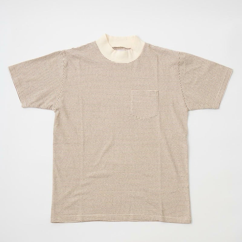 FELCO フェルコ,モックネック ナローストライプ ポケットTシャツ 日本製  アメカジ メンズファッション,通販 通信販売