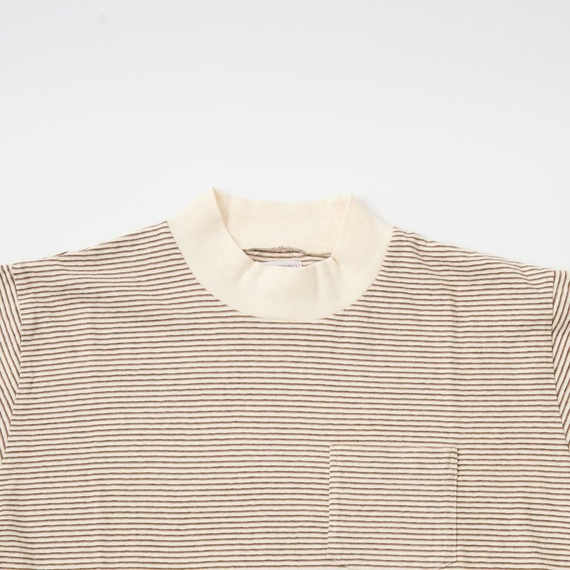 FELCO フェルコ,モックネック ナローストライプ ポケットTシャツ 日本製  アメカジ メンズファッション,通販 通信販売