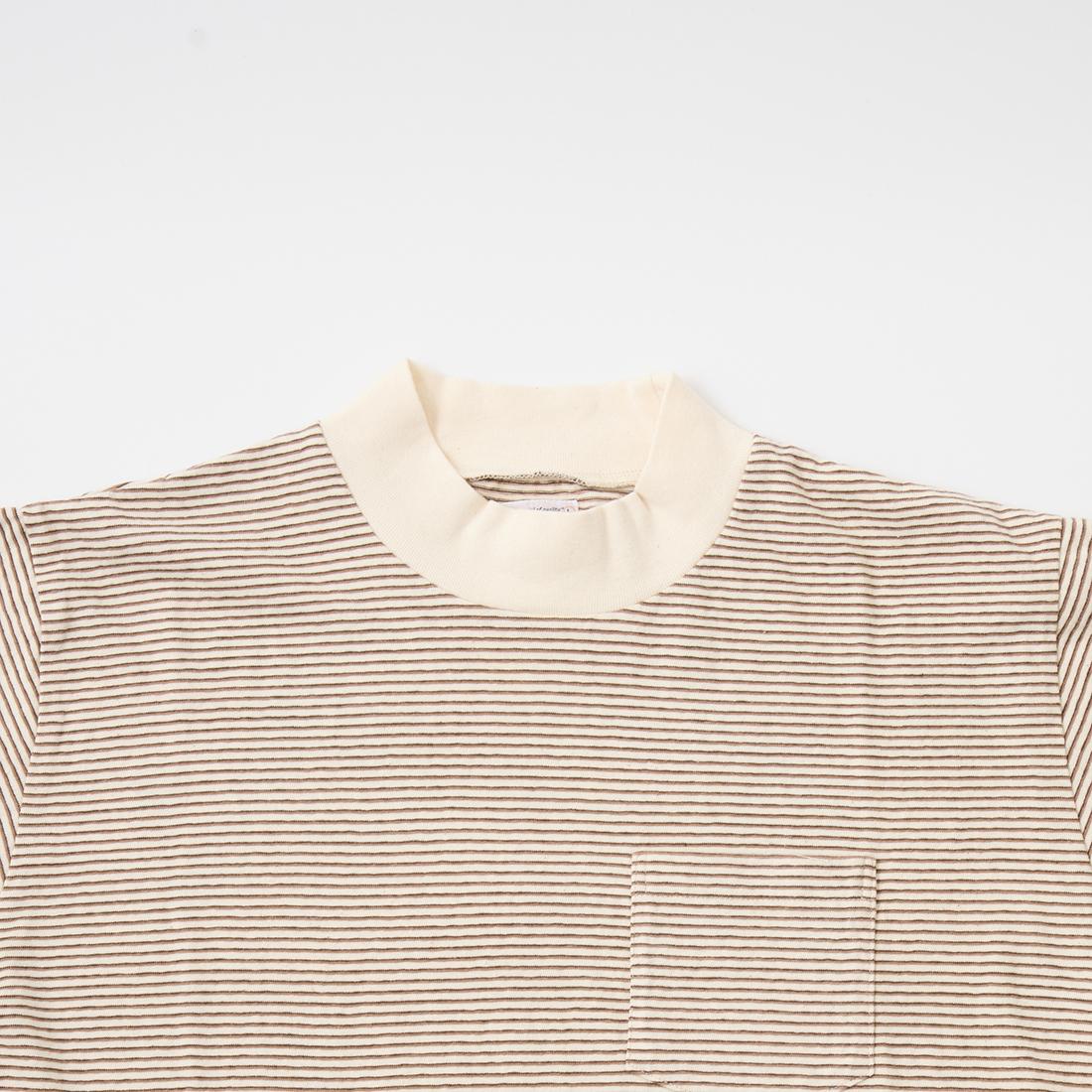 FELCO フェルコ,モックネック ナローストライプ ポケットTシャツ 日本製  アメカジ メンズファッション,通販 通信販売