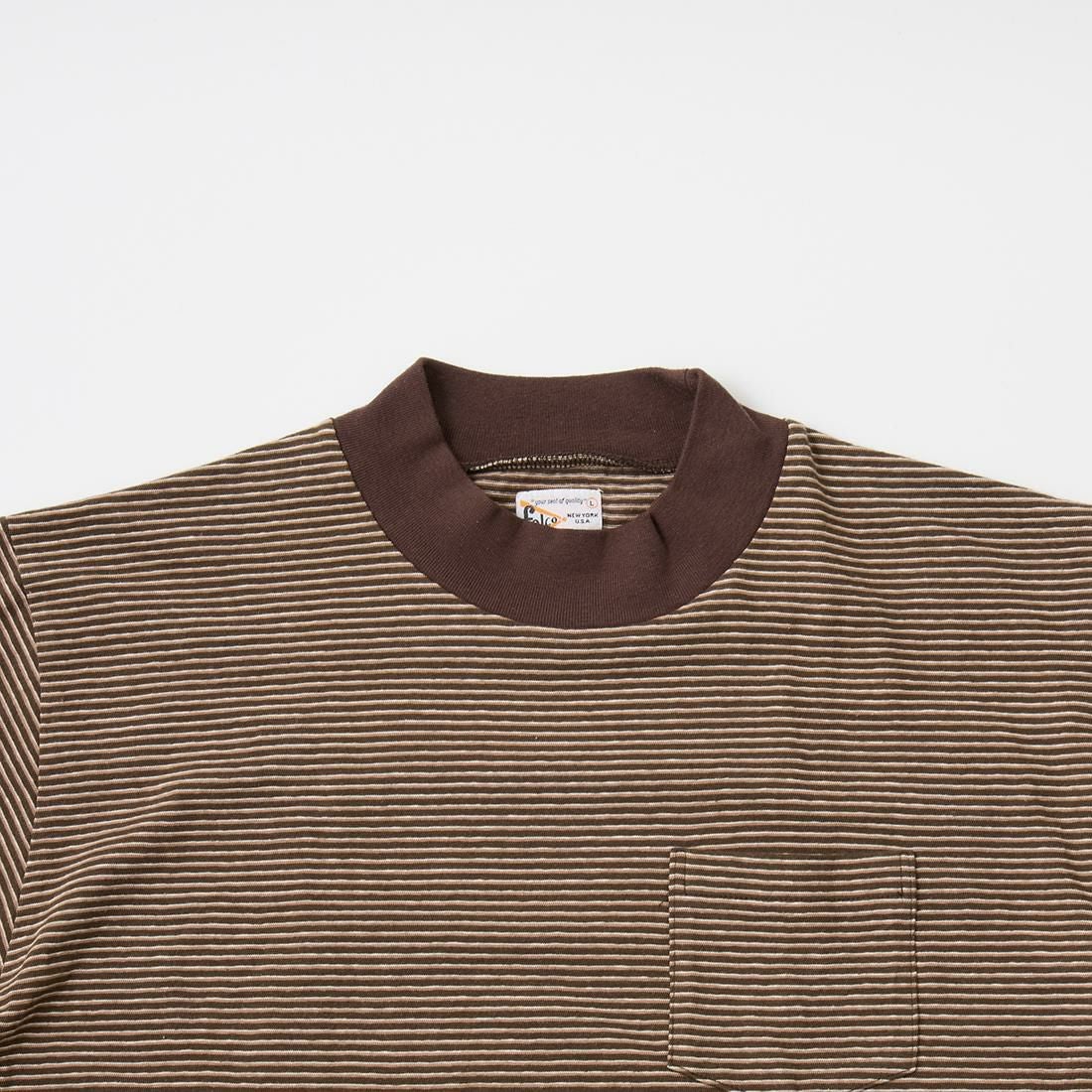 FELCO フェルコ,モックネック ナローストライプ ポケットTシャツ 日本製  アメカジ メンズファッション,通販 通信販売
