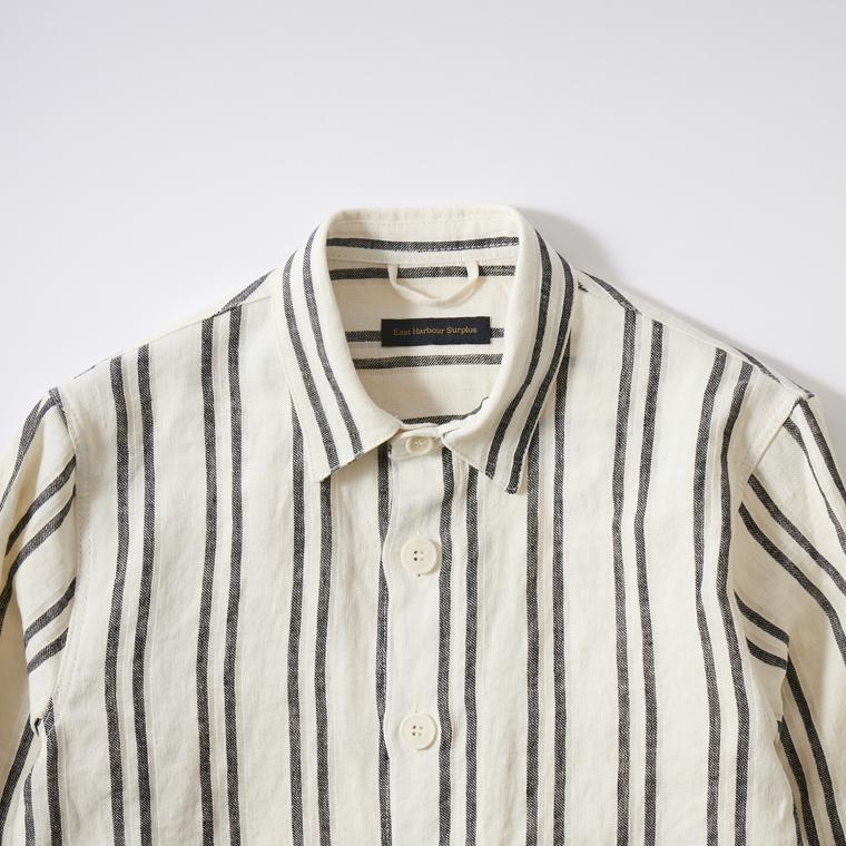 【SAND】East Harbour Surplus / 別注 HADLEY ストライプ シャツジャケット East Harbour Surplus (イーストハーバーサープラス) メンズ シャツ