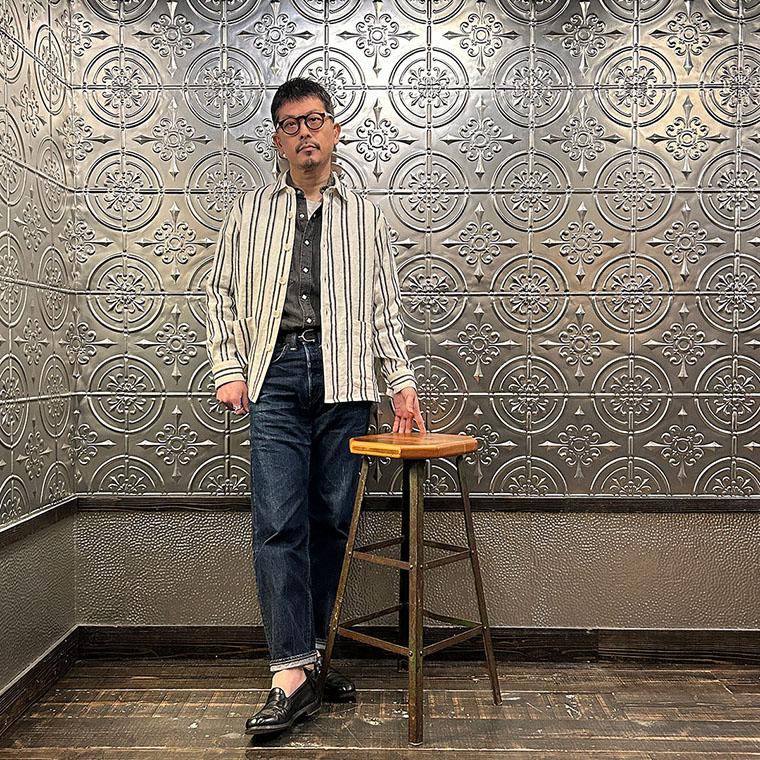 【SAND】East Harbour Surplus / 別注 HADLEY ストライプ シャツジャケット East Harbour Surplus (イーストハーバーサープラス) メンズ シャツ