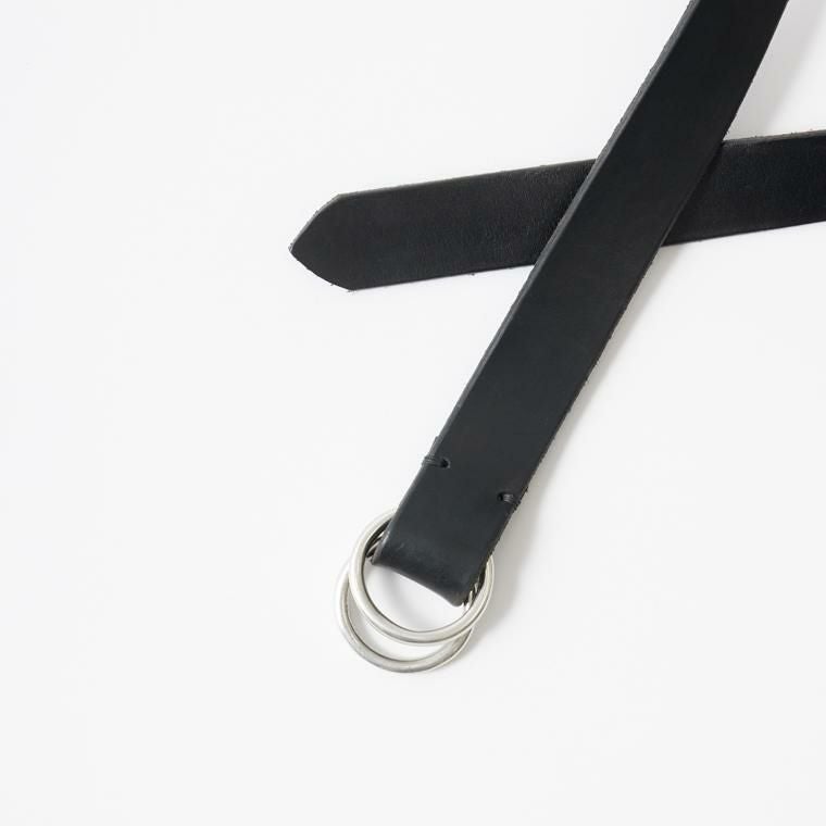 HALCYON BELT COMPANY ハルシオン ベルト ブラック レザー【F0743-004】 HALCYON BELT COMPANY (ハルシオンベルトカンパニー) ダブルリング