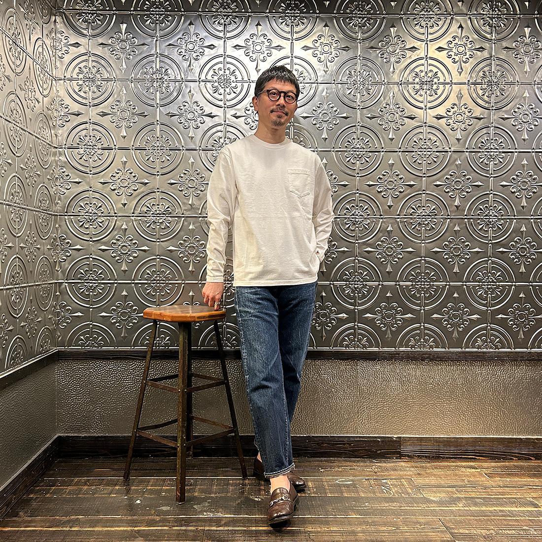 FELCO (フェルコ) ロンT 無地 バインダークルーネック 長袖 ポケットT