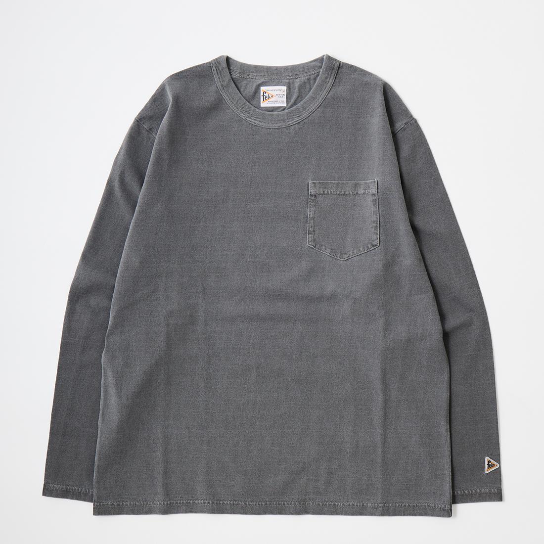 FELCO (フェルコ) ロンT 無地 バインダークルーネック 長袖 ポケットT