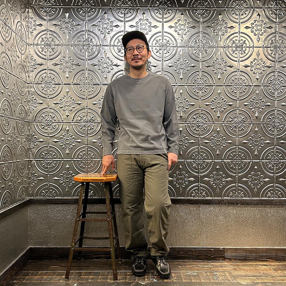 FELCO (フェルコ) ロンT 無地 バインダークルーネック 長袖 ポケットT