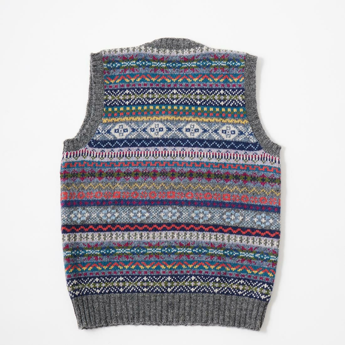 Jamieson's ウールベスト 多色柄 JAMIESON'S (ジャミーソンズ) AOFI VEE NECK SLIPOVER Vネック ベスト