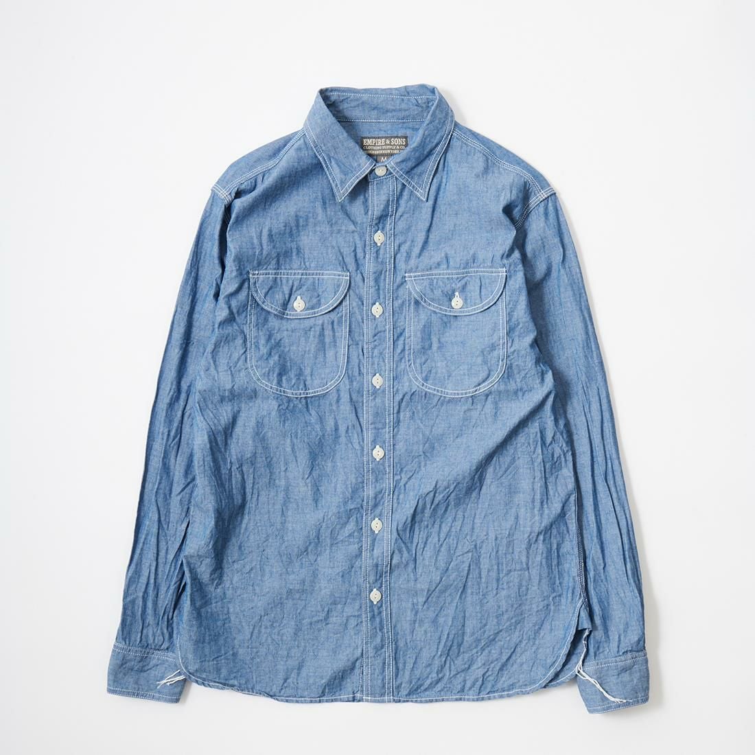 新品 EMPIRE & SONS シャンブレー ワークシャツ EMPIRE & SONS (エンパイアアンドサンズ) メンズ シャンブレーシャツ