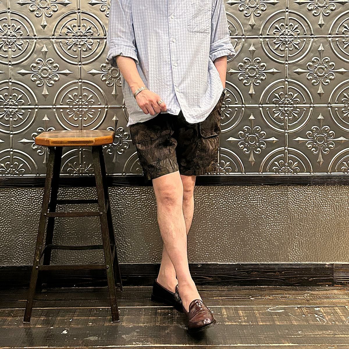 【新品】ポストオーバーオールズ DEE BEST タイガーカモ柄　サイズL POST OVERALLS (ポストオーバーオールズ) E-Z DEE'S SHORTS FOREST