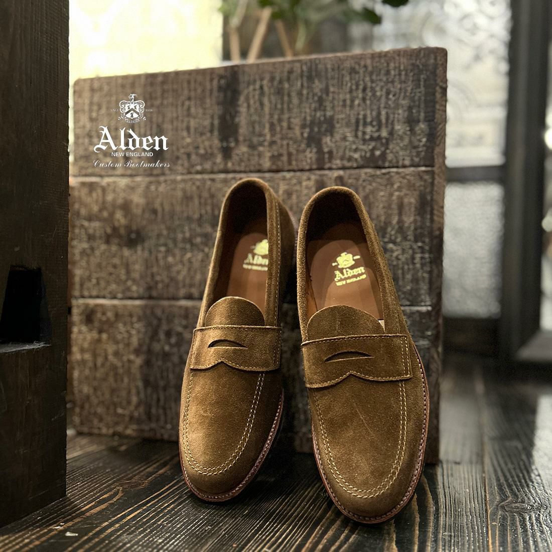 オールデン　ライトブラウン スエード ローファー ALDEN(オールデン) UNLINED PENNY LOAFER SUEDE - SNUFF スエード