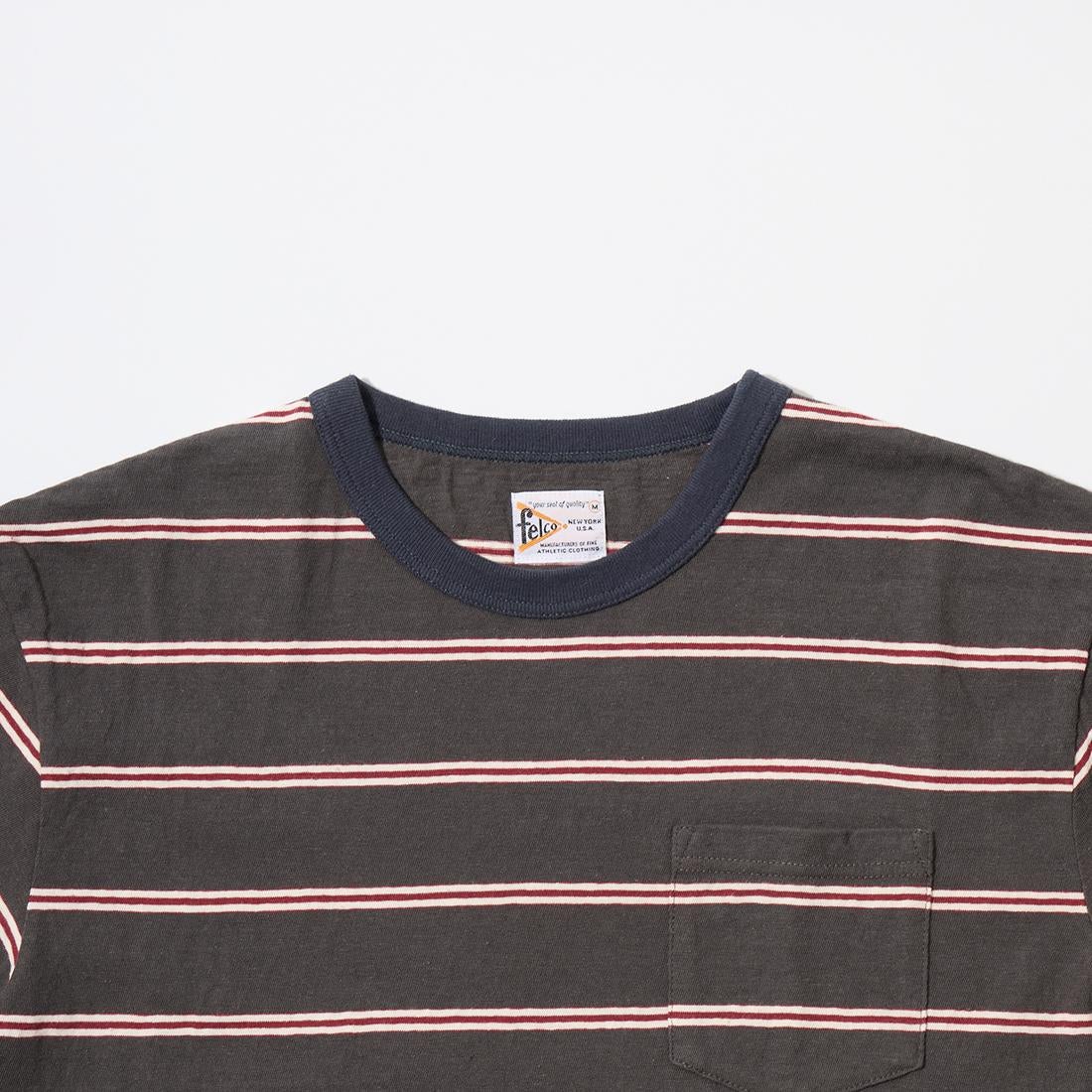 FELCO (フェルコ) クルーネック ストライプ ポケットTシャツ メンズ 通販