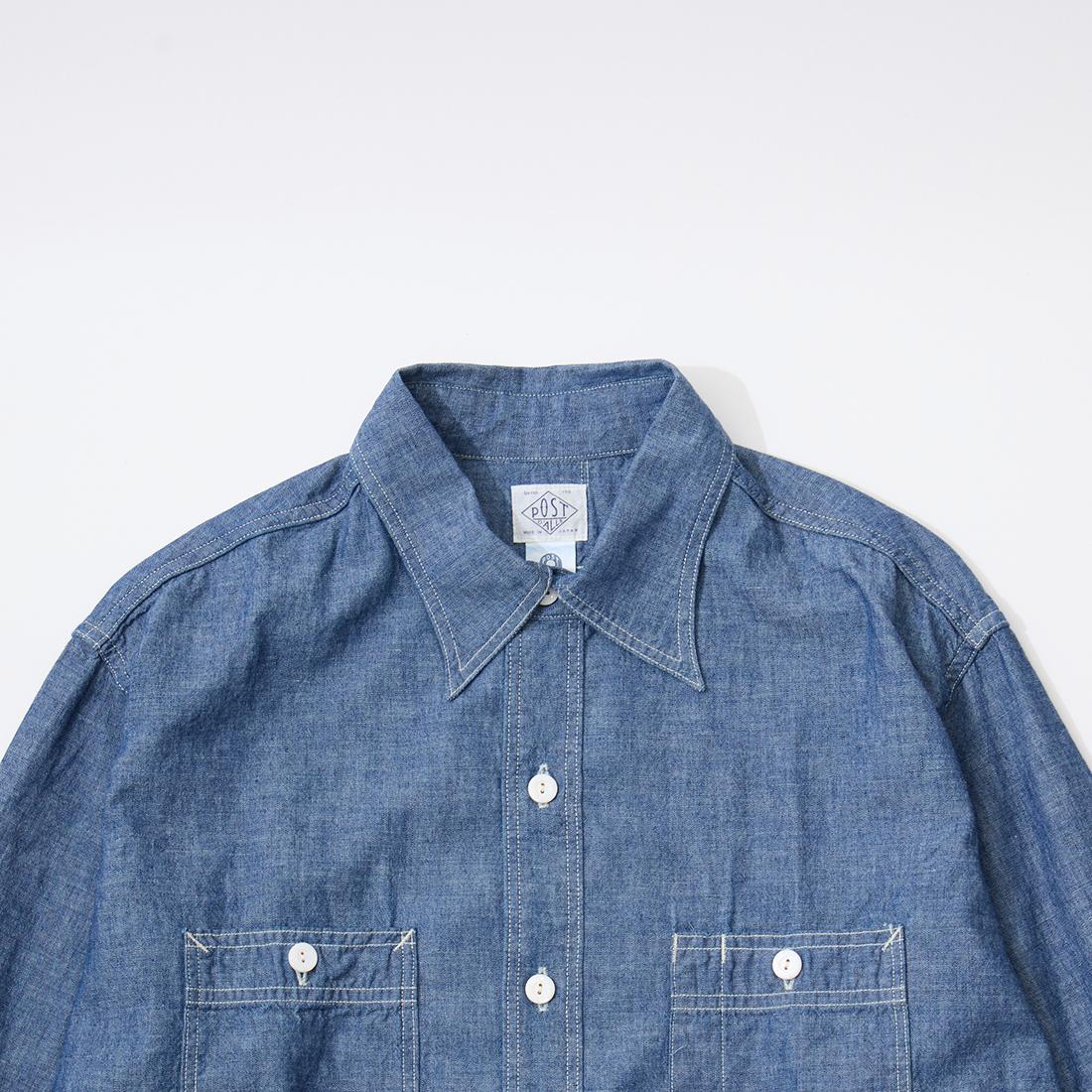 POST O'ALLS 3213-11ポストオーバーオールズ シャンブレーシャツ POST OVERALLS (ポストオーバーオールズ) 3217-11 ST.LOUIS CHAMBRAY 通販