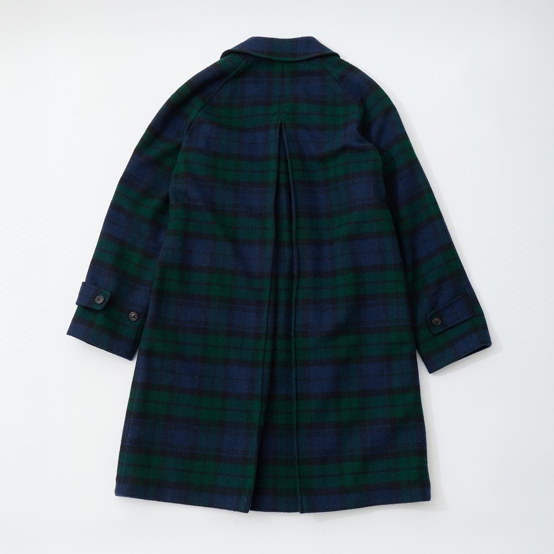 NOTHING WRITTEN チェックバルマーカンコート Green navy D.C.WHITE (ディーシーホワイト) ブラックウォッチ ウールリッチ