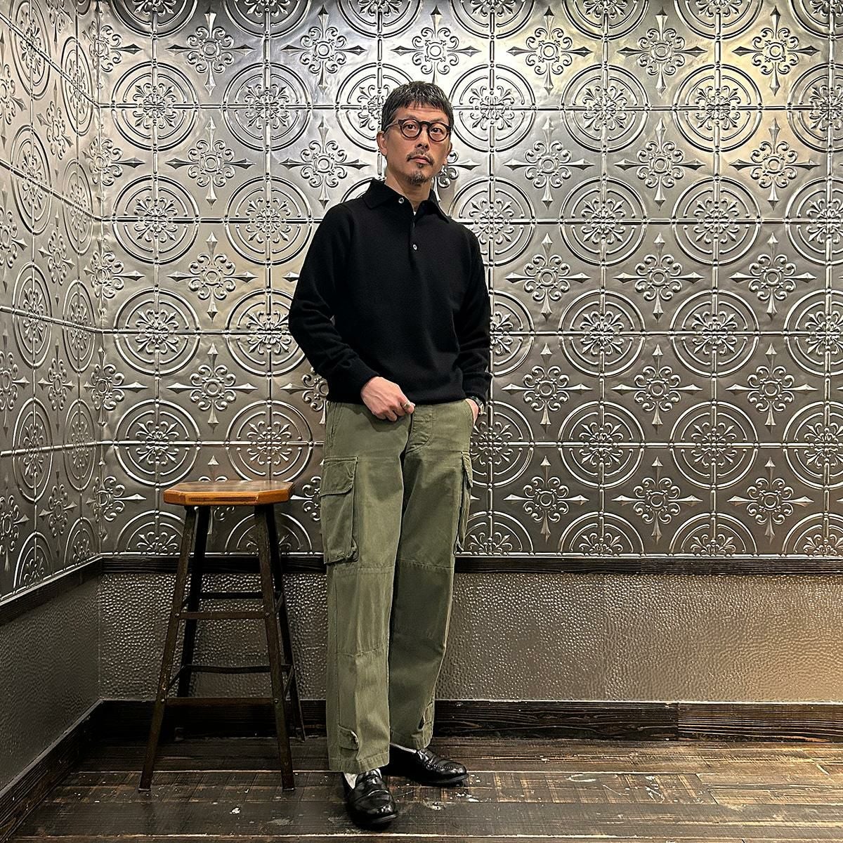 WILLIAM LOCKIE (ウィリアムロッキー) ラムウール 長袖ニットポロ