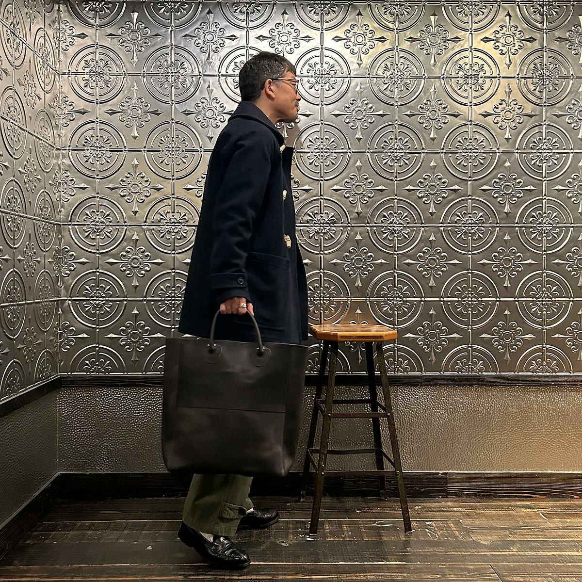 希少 Barkoutsiders Long Beach別注 トートバッグ 黒 Barkoutsiders (バークアウトサイダーズ) オールレザー トートバッグ