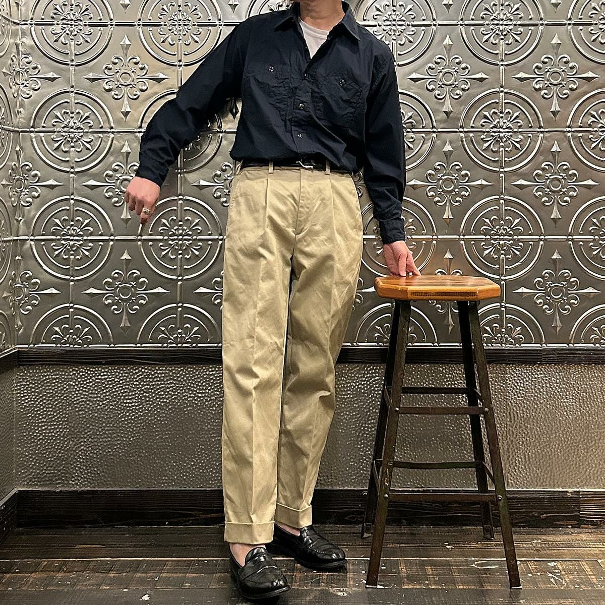 USA製✨エンジニアドガーメンツ ワークシャツ エルボーパッチ ベージュ M ENGINEERED GARMENTS (エンジニアドガーメンツ) SW022 WORK SHIRT