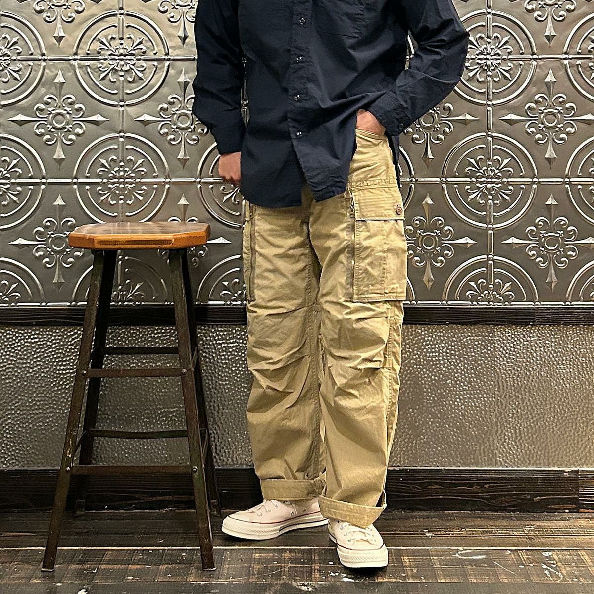 USA製✨エンジニアドガーメンツ ワークシャツ エルボーパッチ ベージュ M ENGINEERED GARMENTS (エンジニアドガーメンツ) SW022 WORK SHIRT
